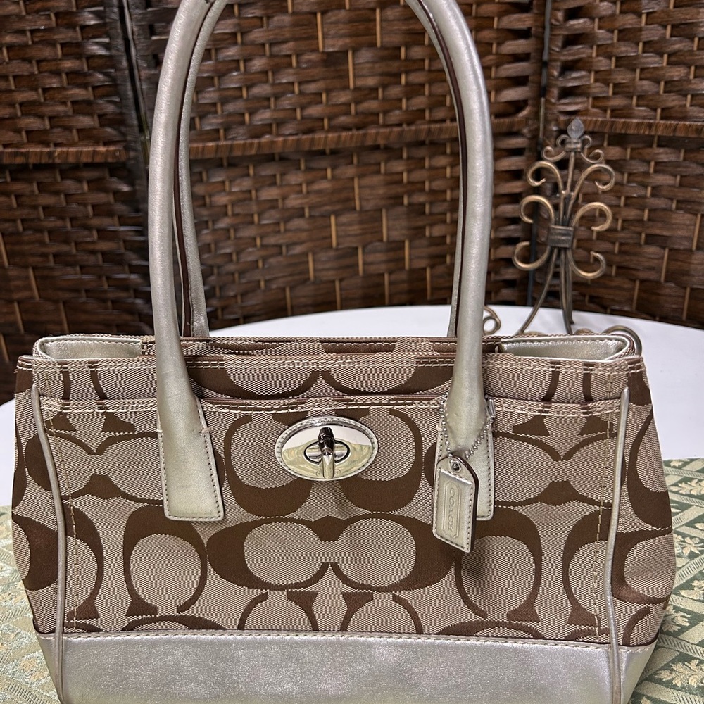 Coach Brown and Silver Bag